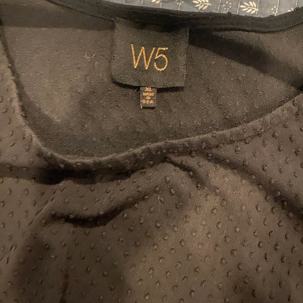 W5 Elegant Black Dotted Blouse